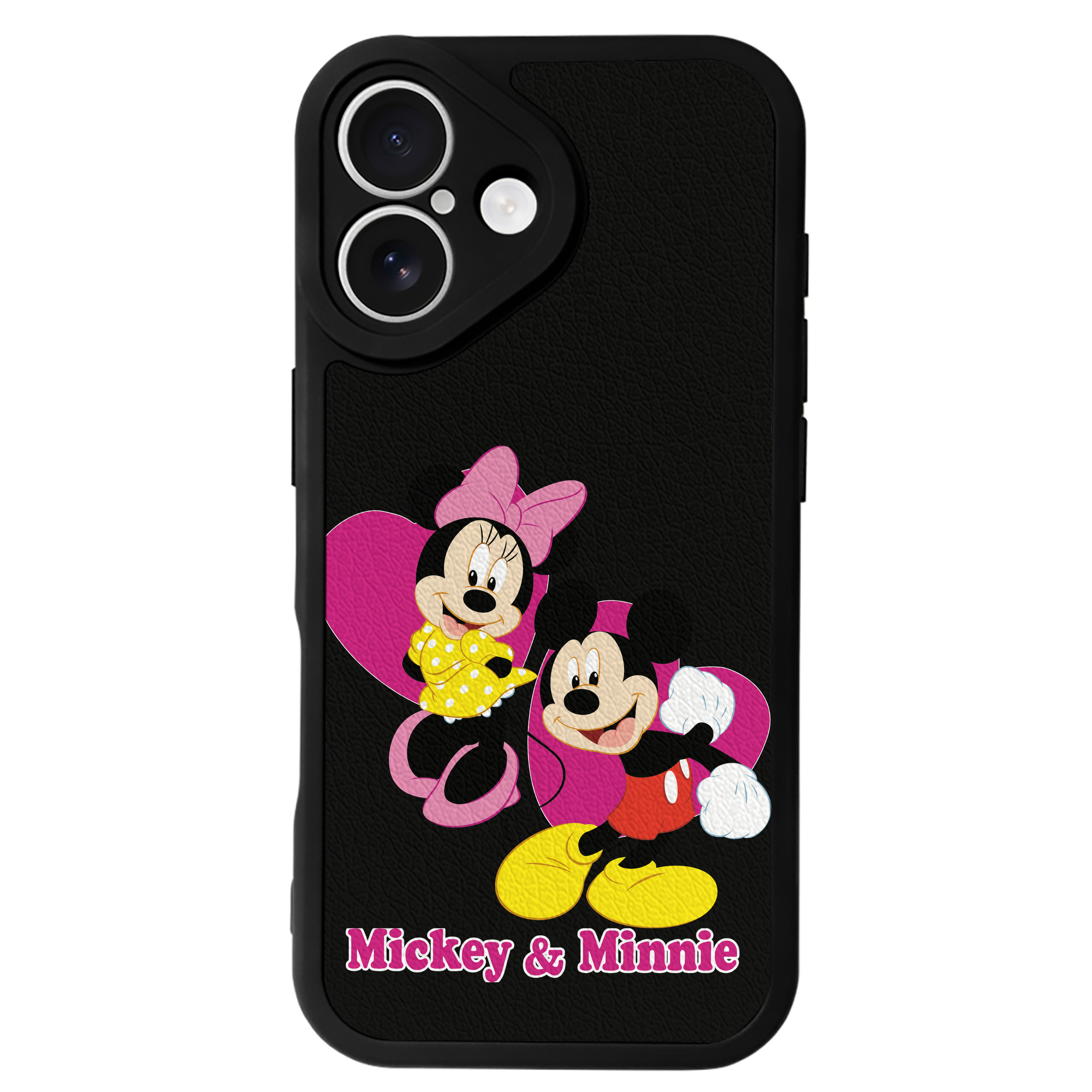 （画像用） ミッキーマウス Mickey Mouse 【iPhone 16シリーズ対応】シリコンスマホケース（レザー調） 材質：シリコン
